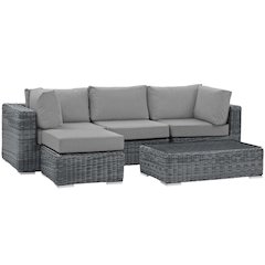 Summon 5 Piece Outdoor Patio Sunbrella Sectional Set