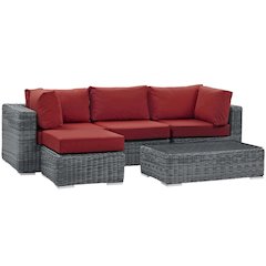 Summon 5 Piece Outdoor Patio Sunbrella Sectional Set