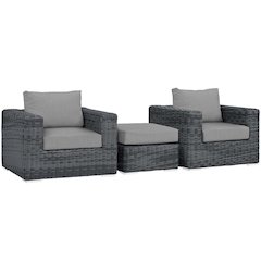 Summon 3 Piece Outdoor Patio Sunbrella Sectional Set