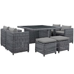 Summon 9 Piece Outdoor Patio Sunbrella Dining Set