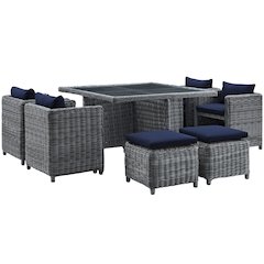 Summon 9 Piece Outdoor Patio Sunbrella Dining Set