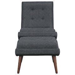 Fabric-Upholstered Lounge Chair for Living Room and Bedroom, Gray
