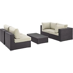Convene 5 Piece Outdoor Patio Sectional Set