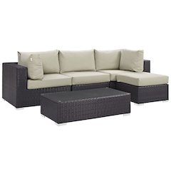 Convene 5 Piece Outdoor Patio Sectional Set