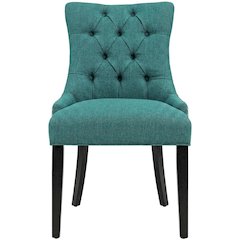 Tufted Upholstered Fabric Dining Chair for Kitchen and Dining Room, Teal