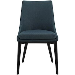 Fabric-Upholstered Dining Chair with Cushioned Seat, Azure