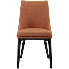 Fabric-Upholstered Dining Chair with Cushioned Seat, Orange