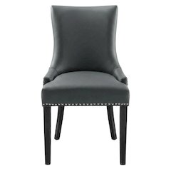 Vegan Leather Upholstered Dining Chair for Kitchen or Dining Room, Gray