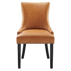 Vegan Leather Upholstered Dining Chair for Kitchen or Dining Room, Tan