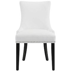 Vegan Leather Upholstered Dining Chair for Kitchen or Dining Room, White