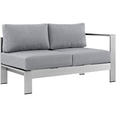 Shore Right-Arm Corner Sectional Outdoor Patio Aluminum Loveseat
