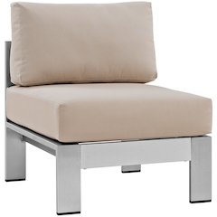 Shore Armless Outdoor Patio Aluminum Chair