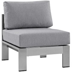 Shore Armless Outdoor Patio Aluminum Chair