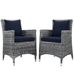 Summon 2 Piece Outdoor Patio Sunbrella Dining Set