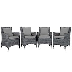 Summon 4 Piece Outdoor Patio Sunbrella Dining Set