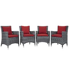 Summon 4 Piece Outdoor Patio Sunbrella Dining Set