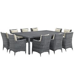 Summon 11 Piece Outdoor Patio Sunbrella Dining Set