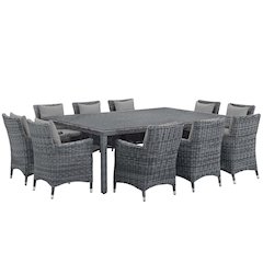 Summon 11 Piece Outdoor Patio Sunbrella Dining Set