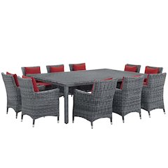 Summon 11 Piece Outdoor Patio Sunbrella Dining Set