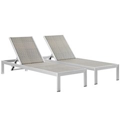 Shore Outdoor Patio Aluminum Chaise Set of 2