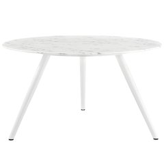 Lippa 54" Round Faux Marble Dining Table with Tripod Base