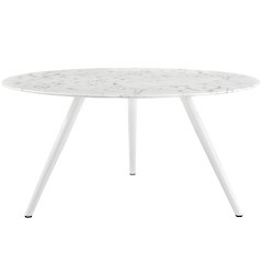 Lippa 60" Round Faux Marble Dining Table with Tripod Base