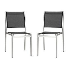 Shore Outdoor Patio Aluminum Side Chair Set of 2