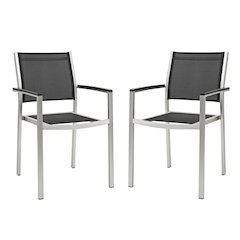Shore Outdoor Patio Aluminum Dining Chair Set of 2