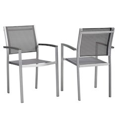 Shore Outdoor Patio Aluminum Dining Chair Set of 2