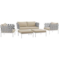Harmony 5 Piece Outdoor Patio Aluminum Sectional Sofa Set