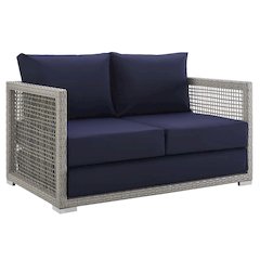 Aura Outdoor Patio Wicker Rattan Loveseat