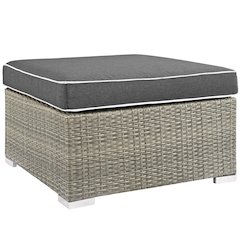 Repose Outdoor Patio Upholstered Fabric Ottoman