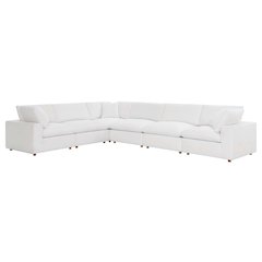 Commix 6 Piece Down Filled Overstuffed Sectional Sofa Set