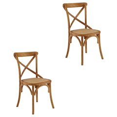 Wooden Dining Side Chairs for Kitchen and Dining Room, Walnut, Set of 2