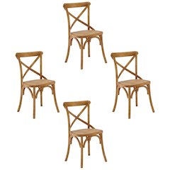 Wooden Dining Side Chairs for Dining Room, Walnut, Set of 4