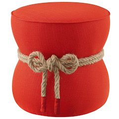 Beat Nautical Rope Upholstered Fabric Ottoman