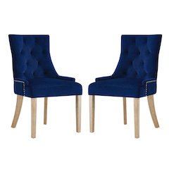 Pose Performance Velvet Dining Chair Set of 2