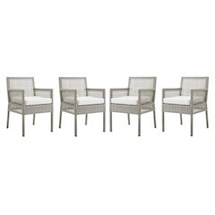 Aura Outdoor Patio Wicker Rattan Dining Armchair Set of 4