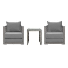 Aura 3 Piece Outdoor Patio Wicker Rattan Set