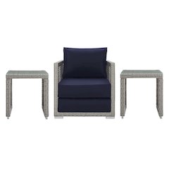 Aura 3 Piece Outdoor Patio Wicker Rattan Set