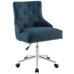 Regent Tufted Button Swivel Upholstered Fabric Office Chair