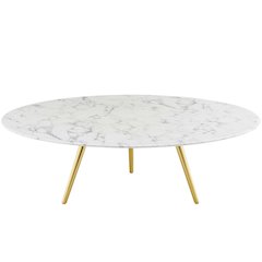 Lippa 48" Round Faux Marble Coffee Table with Tripod Base