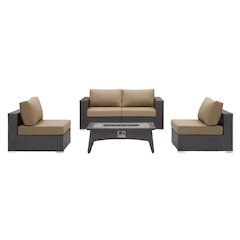 Convene 5 Piece Set Outdoor Patio with Fire Pit