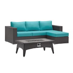 Convene 3 Piece Set Outdoor Patio with Fire Pit