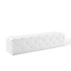 Amour 72" Tufted Button Entryway Faux Leather Bench
