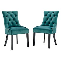 Regent Tufted Performance Velvet Dining Side Chairs Set of 2