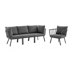 Riverside 4 Piece Outdoor Patio Aluminum Set