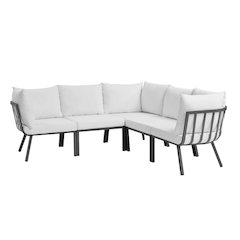 Riverside 5 Piece Outdoor Patio Aluminum Sectional