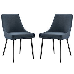 Viscount Upholstered Fabric Dining Chairs Set of 2