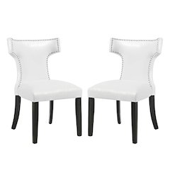 Curve Vinyl Dining Chair Set of 2